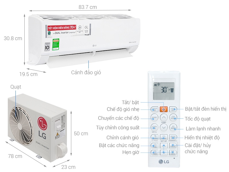 may lanh lg inverter 1 5 hp v13ens1 thiet ke tinh te sang trong 15