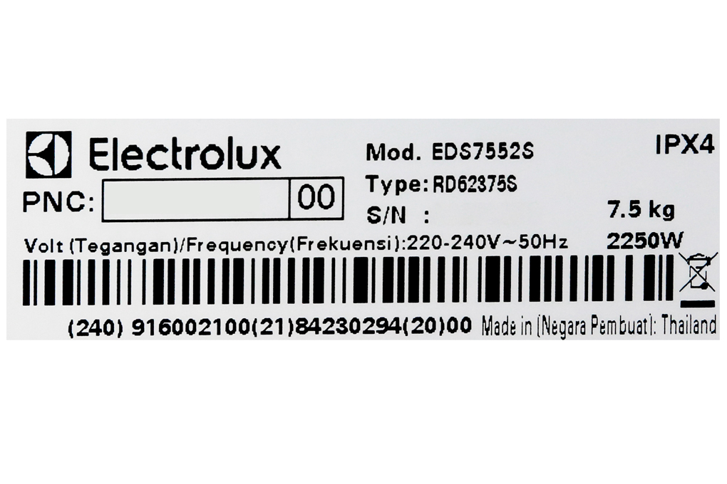 may say quan ao electrolux eds7552s 12