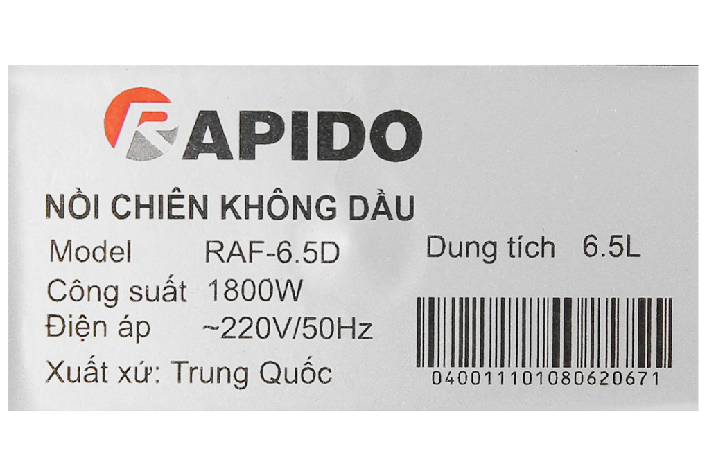 noi chien khong dau rapido raf65d 65 lit tv 12